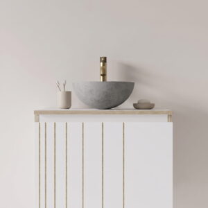 Раковина накладная OdudLab Little Semi 300x300 круглая, серая матовая