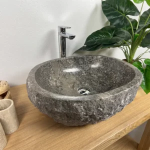 Умывальник накладной Spirit Of Stone Гефест 9 ТМ 520x430 овальный, серый
