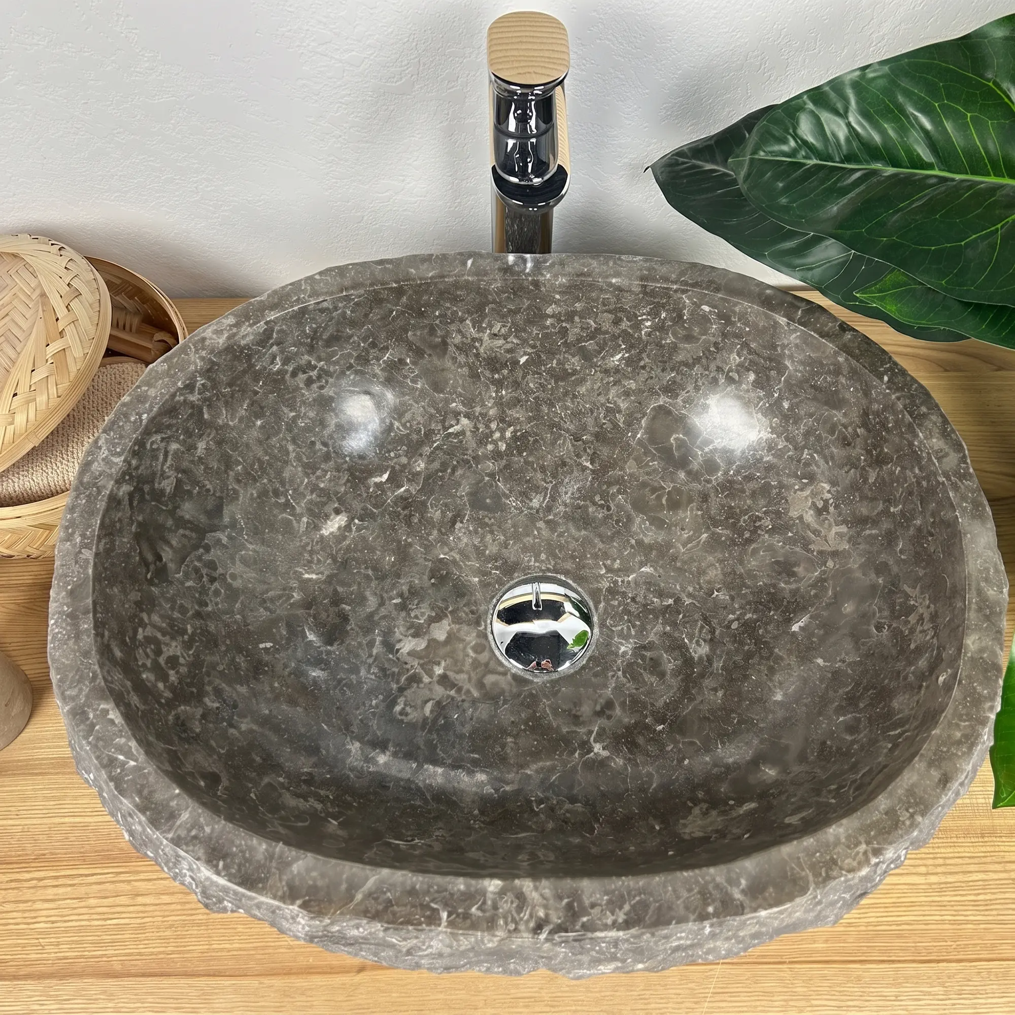 SPS-Гермес 1 ТМ_1 Умывальник накладной Spirit Of Stone Гермес 1 ТМ 530x440 овальный, серый
