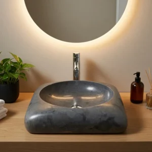 Раковина накладная Spirit Of Stone 500x500 квадратная, серая