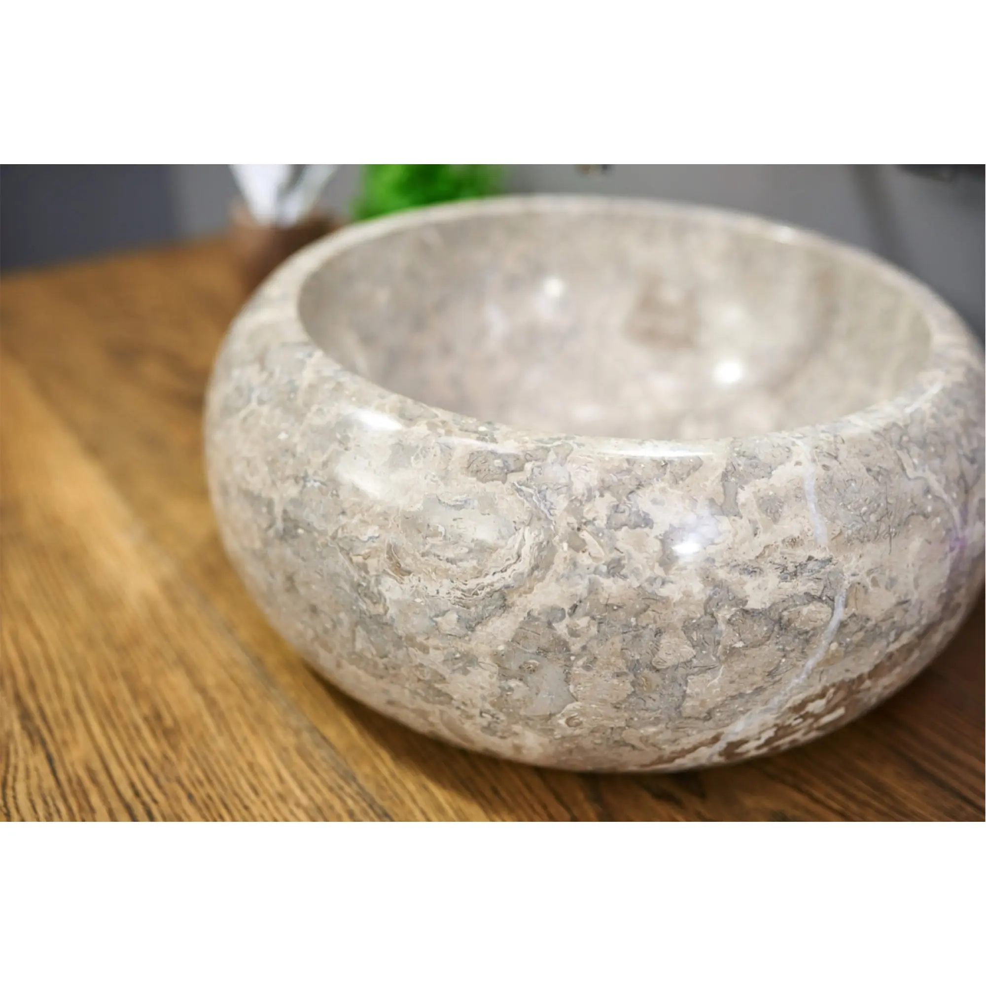SPS-RA-8 B.43_3 Умывальник накладной Spirit Of Stone 450x450 круглый, серый