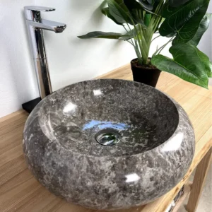 Раковина накладная Spirit Of Stone 400x400 круглая, серая (RA.4.2)