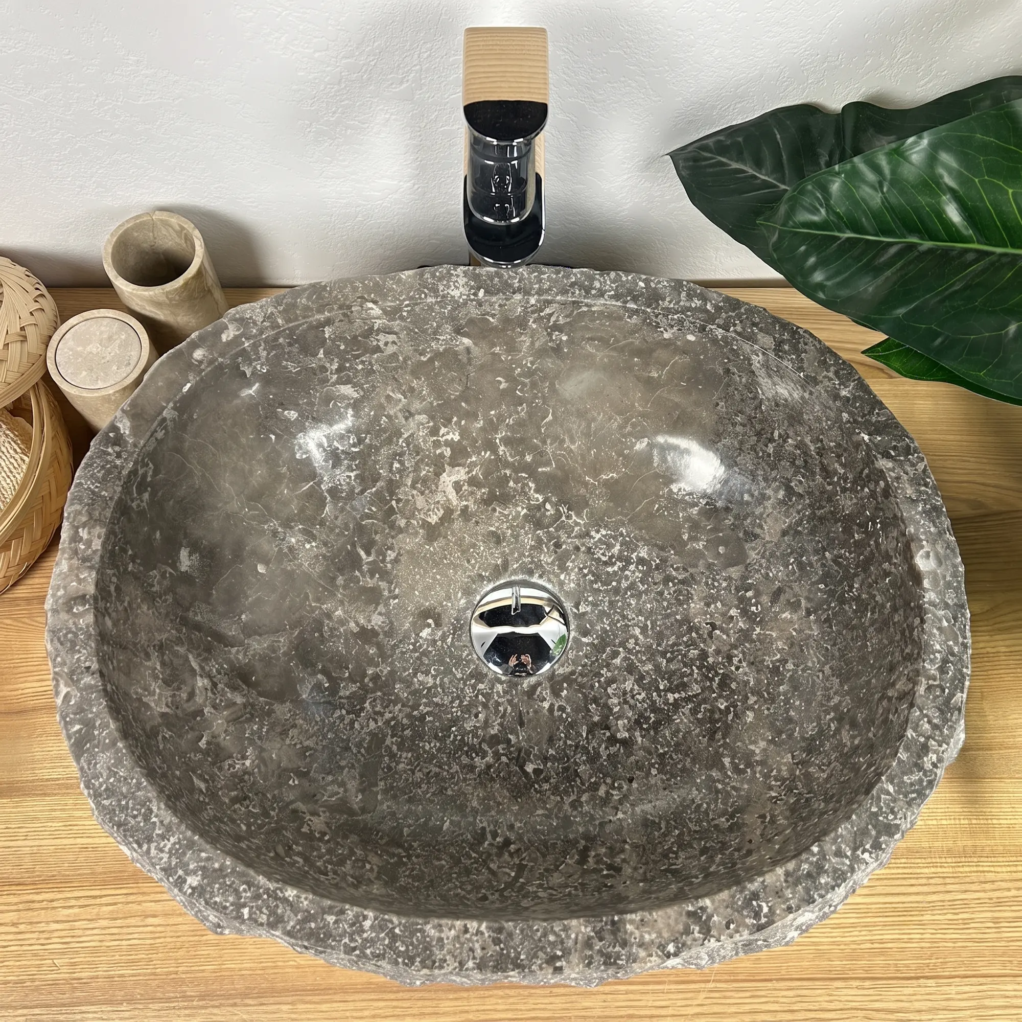 SPS-Титания 14 ТМ_1 Умывальник накладной Spirit Of Stone Титания 14 ТМ 520x430 овальный, серый