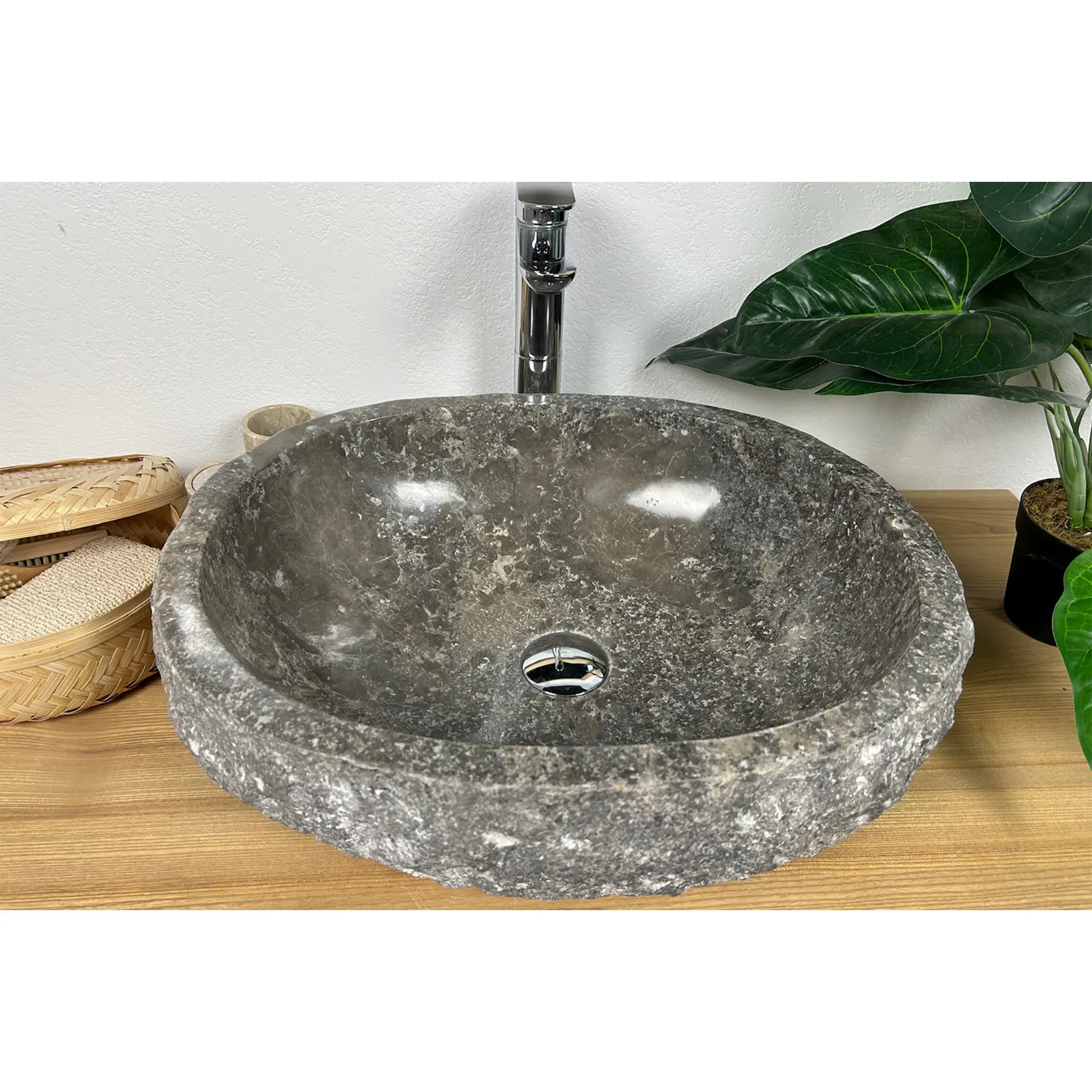 SPS-Титания 14 ТМ_3 Умывальник накладной Spirit Of Stone Титания 14 ТМ 520x430 овальный, серый