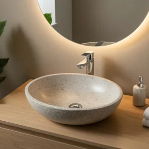 Раковина накладная Spirit Of Stone 500x400 овальная, белая
