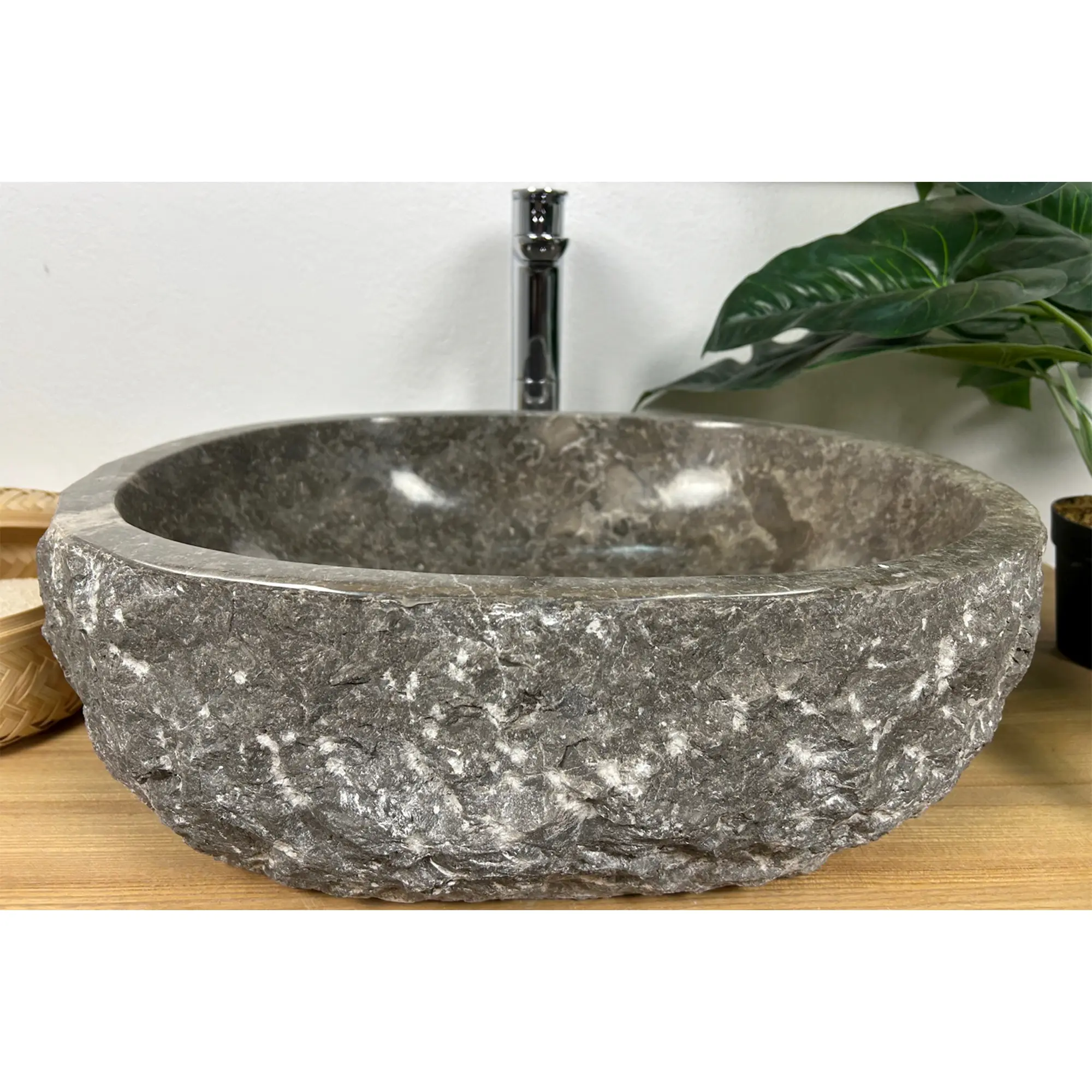 SPS-Туле 16 ТМ_4 Умывальник накладной Spirit Of Stone Туле 16 ТМ 520x420 овальный, серый
