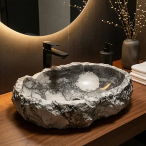 Умывальник накладной Spirit Of Stone 500x400 овальный, серый