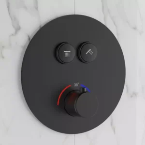 Смеситель для душа Devit Flow термостатический, черный матовый (D114124010011BM)