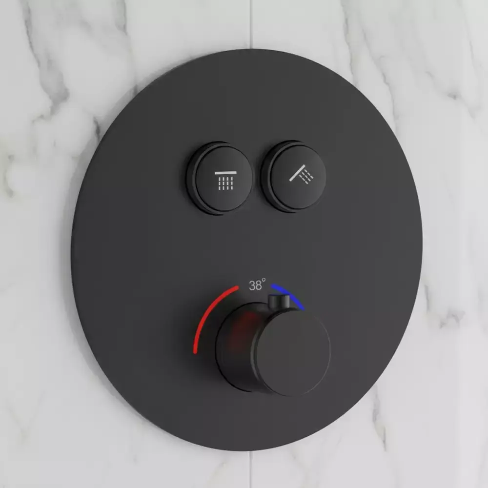 D114124010011BM Смеситель для душа Devit Flow термостатический, черный матовый (D114124010011BM)