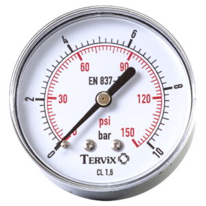 Манометр аксиальный Tervix Pro Line 1/4" 0-10 бар 63 мм (355613)