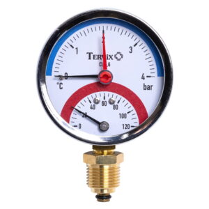 Термоманометр радиальный Tervix Pro Line биметаллический 1/2" 4 бар 120°C (357316)