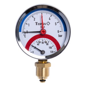 Термоманометр радиальный Tervix Pro Line биметаллический 1/2" 6 бар 120°C (357317)