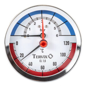Термоманометр аксиальный Tervix Pro Line биметаллический 1/2" 6 бар 120°C (357817)