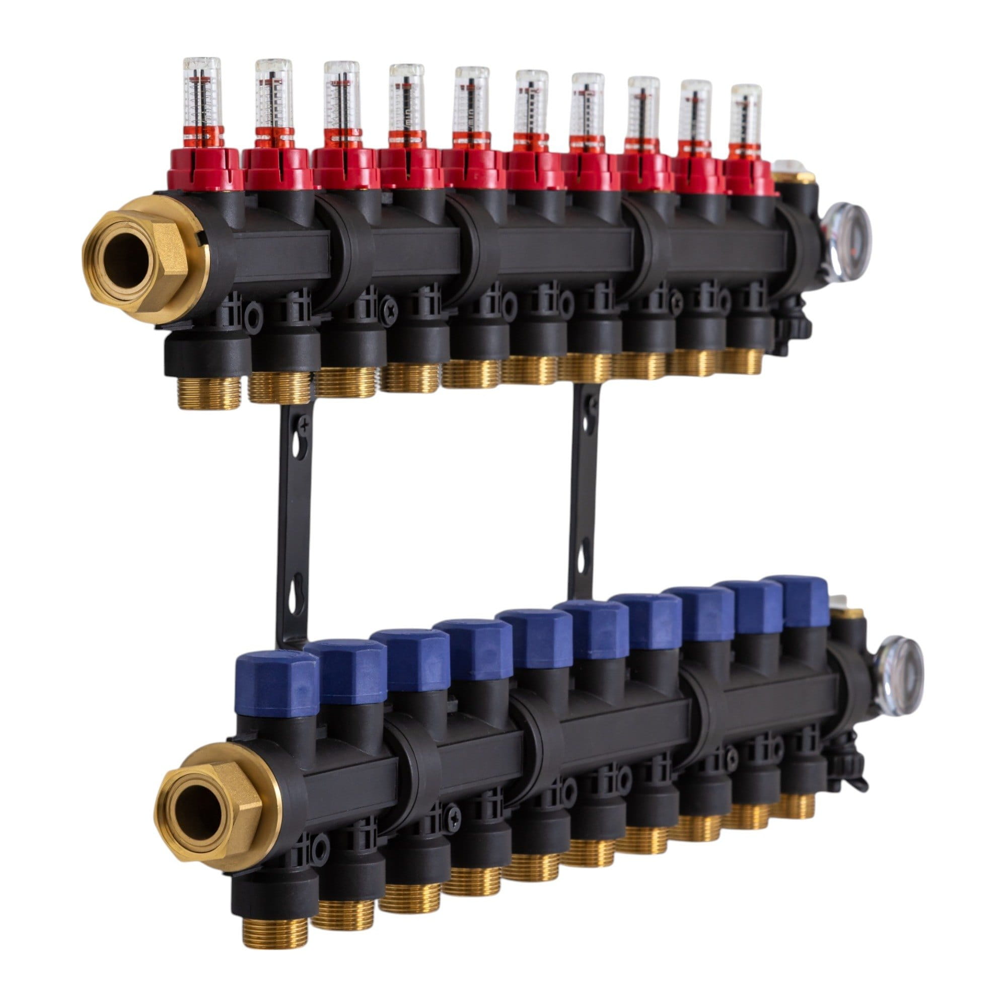 TRV-503210_1 Коллектор теплого пола Tervix Pro Line 1" 10 выходов, с расходомерами, пластик (503210)