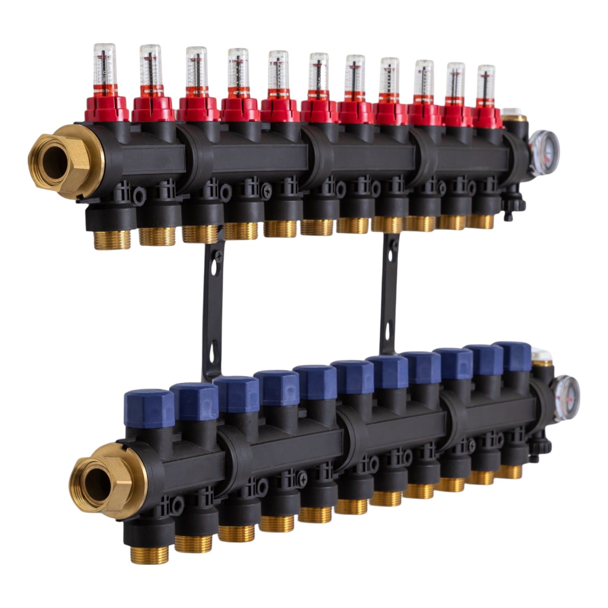 TRV-503211_1 Коллектор теплого пола Tervix Pro Line 1" 11 выходов, с расходомерами, пластик (503211)
