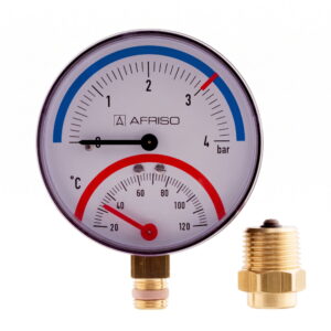 Термоманометр радиальный Afriso ТМ80 биметаллический 1/2" 4 бар 120°C (63337)