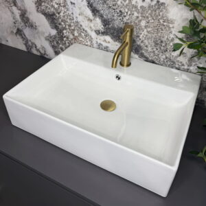 Умывальник накладной VBI Rutino 600x460 прямоуголый, белый глянцевый (VBI-017601)
